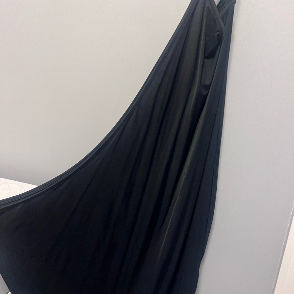 HALARA One Shoulder Black Dress wrap swimsuit cover